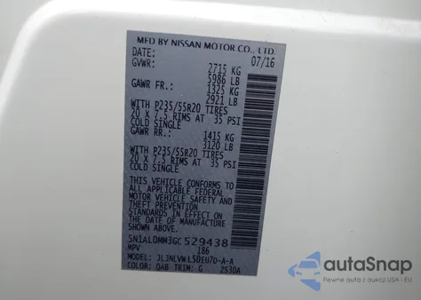 2016 Infiniti Qx60 из США, поврежденный, VIN 5N1AL0MM3GC529438